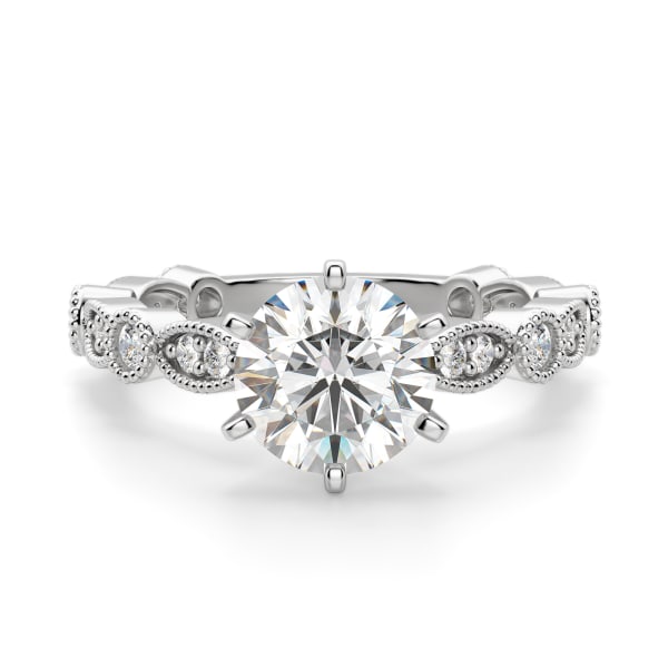Infinite Love Round Cut Engagement Ring, Default, 14K White Gold, Platinum