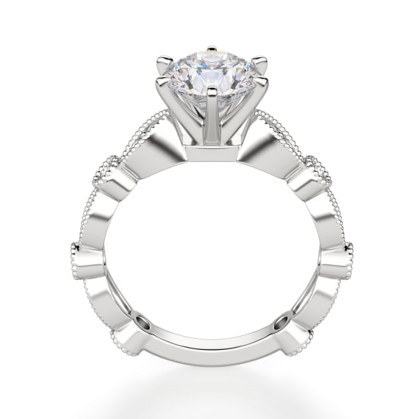 Infinite Love Round Cut Engagement Ring, Hover, 14K White Gold, Platinum