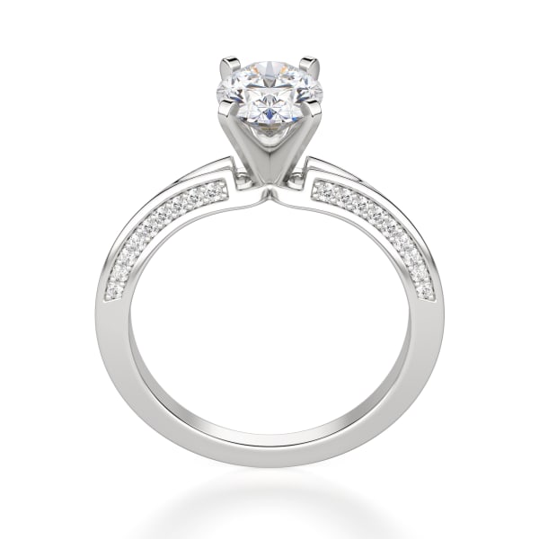 Irene Oval Cut Engagement Ring, Hover, 14K White Gold, Platinum