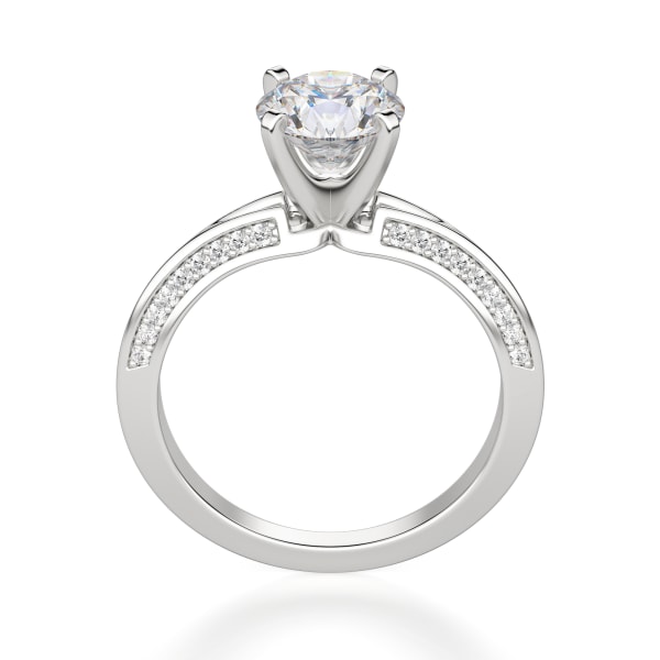 Irene Engagement Ring With 1.00 Round Center Ring Size 9 Platinum Lab Grown Diamond, Hover, 