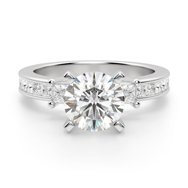 Kit Round Cut Engagement Ring, Default, 14K White Gold, 