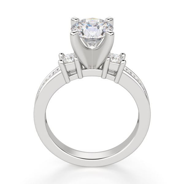 Kit Round Cut Engagement Ring, Hover, 14K White Gold, 