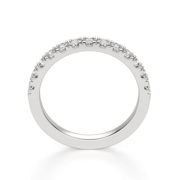 Madrid Accented Wedding Band, Hover, 14K White Gold, 