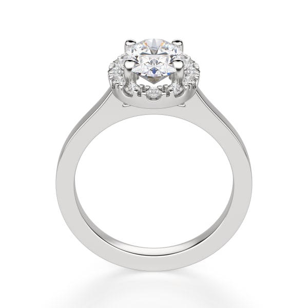Madrid Classic Oval Cut Engagement Ring, Hover, 14K White Gold, 