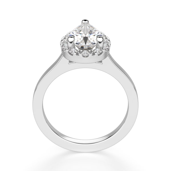 Madrid Classic Pear Cut Engagement Ring, Hover, 14K White Gold, 