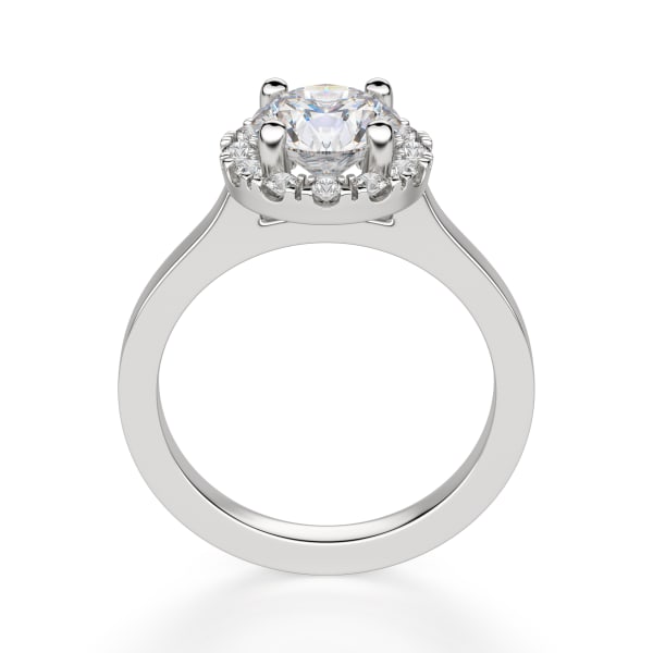 Madrid Classic Round Cut Engagement Ring, Hover, 14K White Gold, 