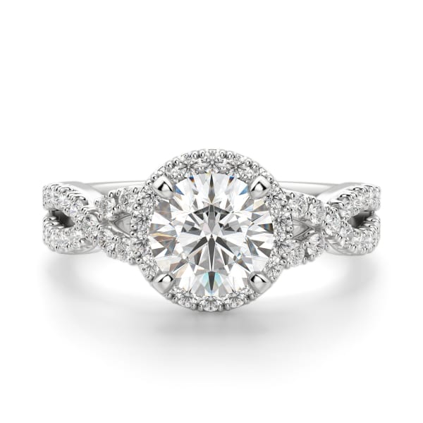 Magnolia Round Cut Engagement Ring, Default, 14K White Gold, 