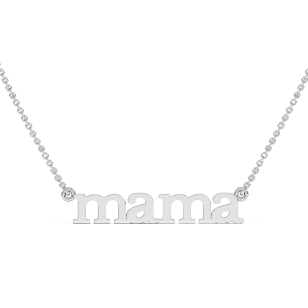 Mama Necklace in 14K Gold, Default, 14K White Gold,