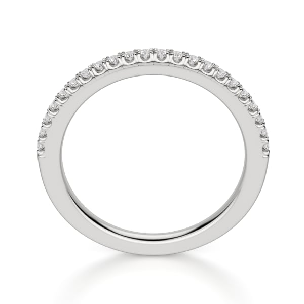 Manhattan Petite Wedding Band Ring Size 4-5.25 14K White Gold Moissanite, 14K White Gold, Hover, Platinum, 