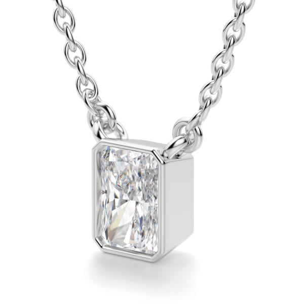 Marseille Radiant Necklace, 14K White Gold, Hover, 