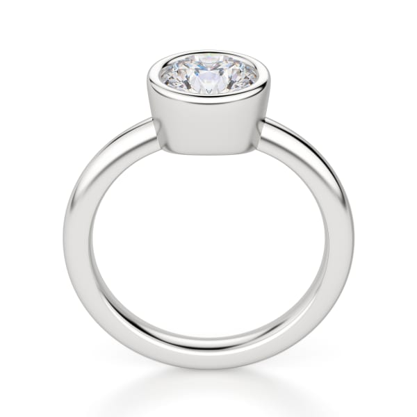 Marseille Round Cut Engagement Ring, Hover, 14K White Gold, 