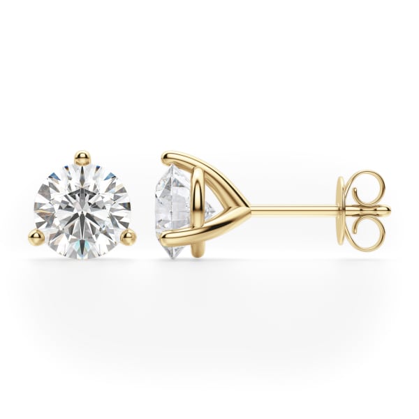 Martini Set Tension Back Earrings With 1.50 Cttw Round Center DEW 14K Yellow Gold Nexus Diamond Alternative, 14K Yellow Gold, Hover, 
