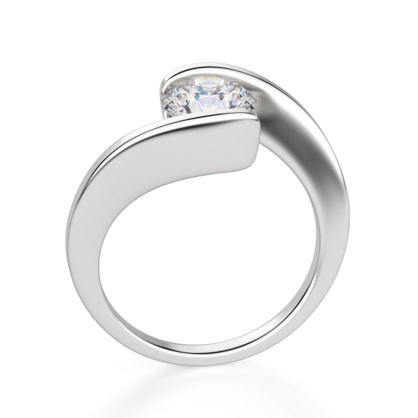 Messina Engagement Ring With 2.00 Ct Round Center DEW Ring Size 7 14K White Gold Moissanite , Hover,