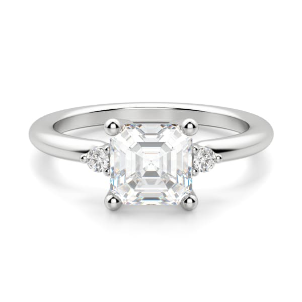 Muse Asscher Cut Engagement Ring, Default, 14K White Gold, 