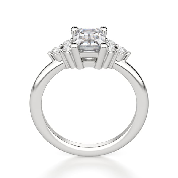 Muse Emerald Cut Engagement Ring, Hover, 14K White Gold, 