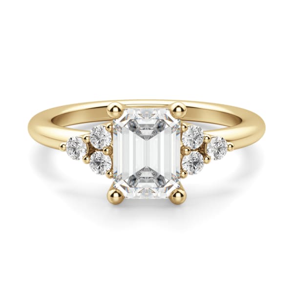 Muse Emerald Cut Engagement Ring, Default, 14K Yellow Gold, 