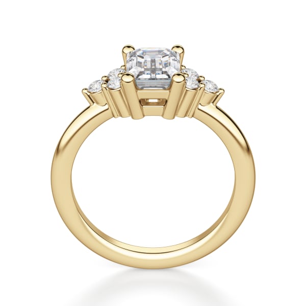 Muse Emerald Cut Engagement Ring, Hover, 14K Yellow Gold, 