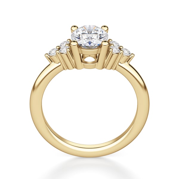 Muse Oval Cut Engagement Ring, Hover, 14K Yellow Gold, 