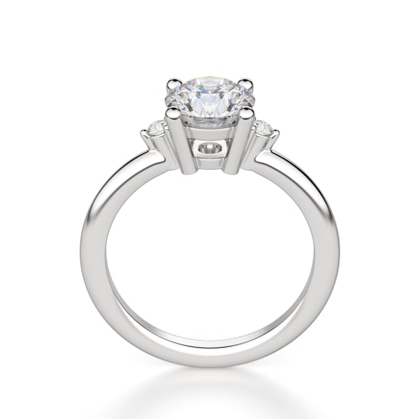 Muse Round Cut Engagement Ring, Hover, 14K White Gold, 