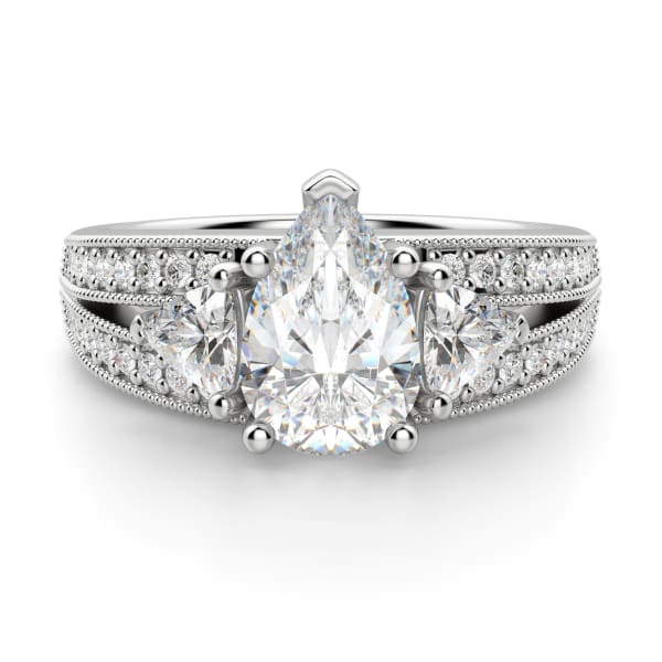 Novella Pear Cut Engagement Ring, Default, 14K White Gold, 