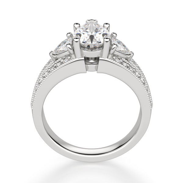 Novella Pear Cut Engagement Ring, Hover, 14K White Gold, 
