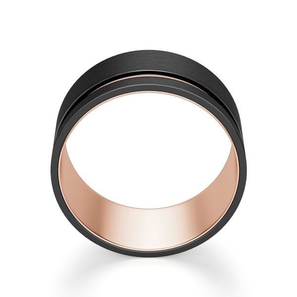 Obsidian Grooved Band, Rose Tungsten, Hover, Tungsten