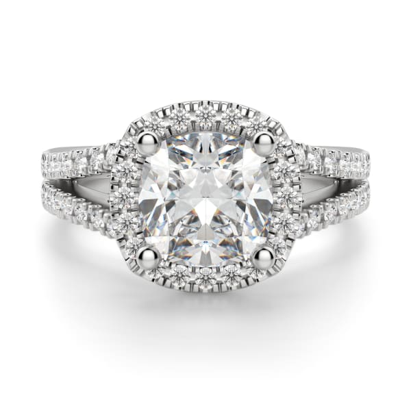 Palm Springs Cushion Cut Engagement Ring, Default, 14K White Gold, Platinum, 