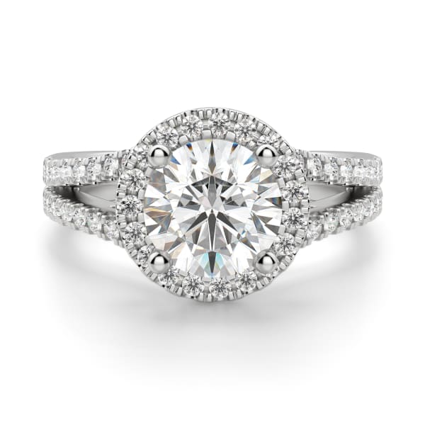 Palm Springs Round Cut Engagement Ring, Default, 14K White Gold, Platinum