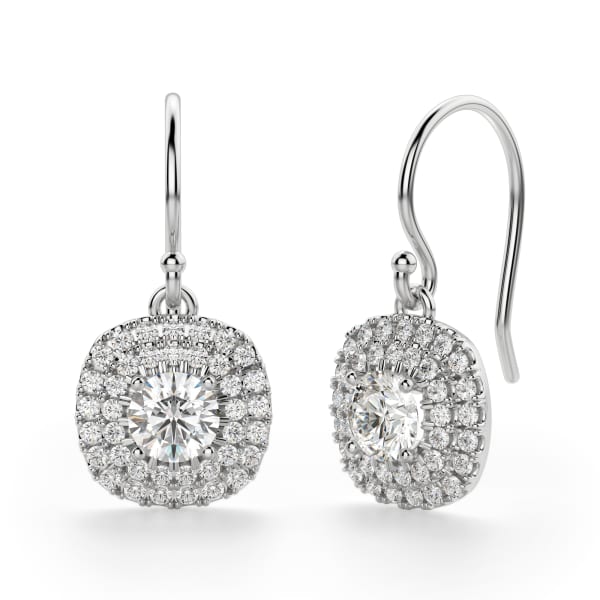 Pamplona Drop Earrings, 14K White Gold, Hover, 