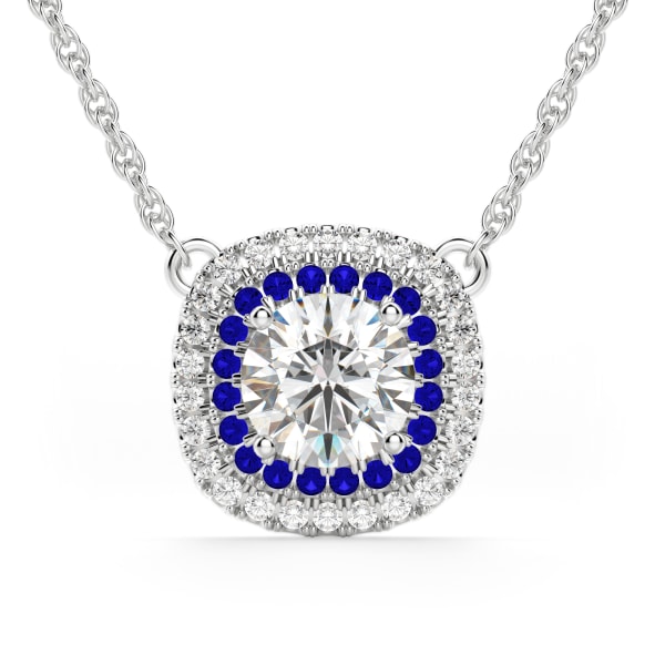 Pamplona Sapphire Necklace, Default, 14K White Gold, 