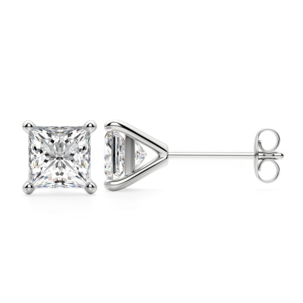 Martini Set, Tension Back Earrings With 0.50 Cttw Princess Centers, 14K White Gold, Lab Grown Diamond, 14K White Gold, Hover, 
