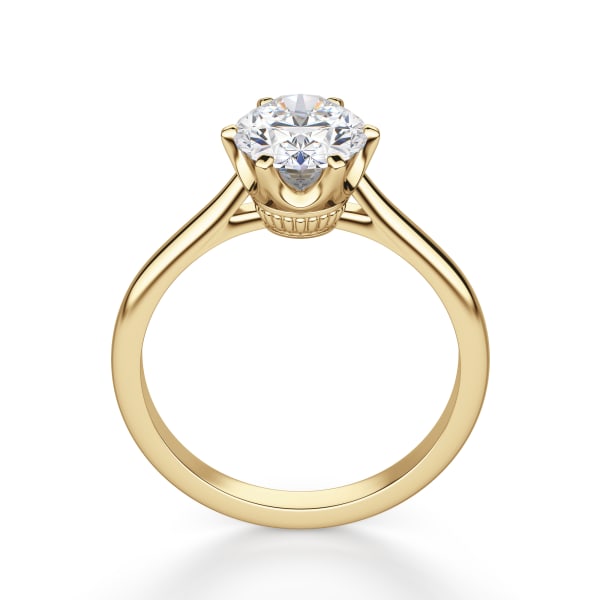 Reign Oval Cut Engagement Ring, Hover, 14K Yellow Gold, 