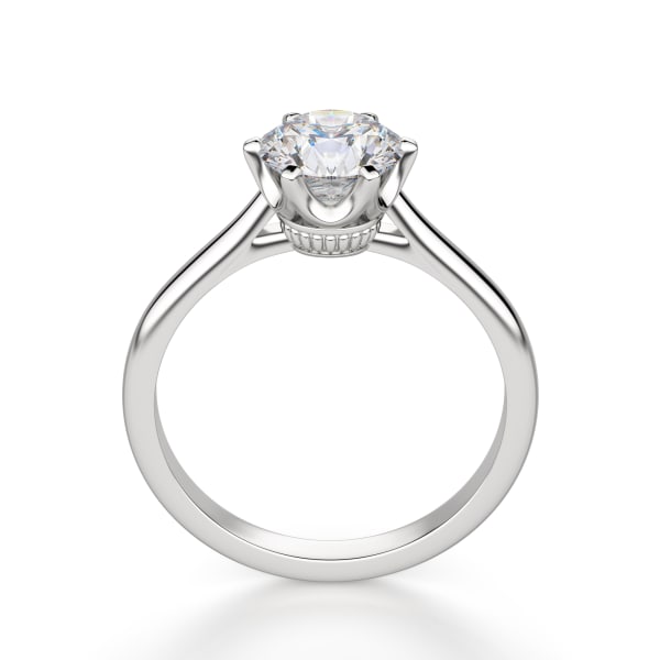 Reign Round Cut Engagement Ring, Hover, 14K White Gold, 