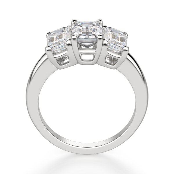 Rhapsody Emerald Cut Engagement Ring, Hover, 14K White Gold, 