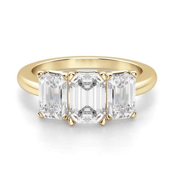 Rhapsody Emerald Cut Engagement Ring, Default, 14K Yellow Gold, 