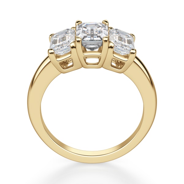 Rhapsody Emerald Cut Engagement Ring, Hover, 14K Yellow Gold, 