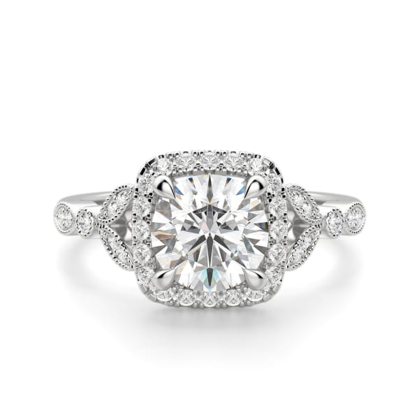 Rosaria Round Cut Engagement Ring, Default, 14K White Gold, 