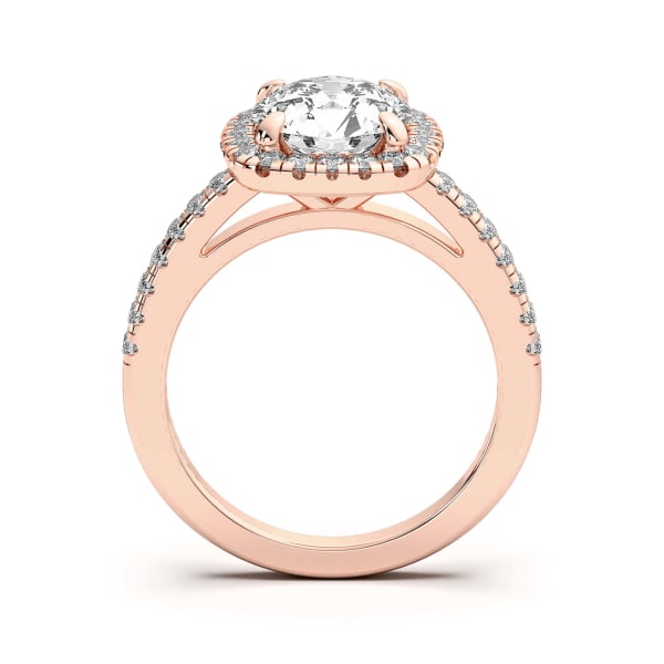 Naples Round Cut Engagement Ring, Hover, 14K Rose Gold,