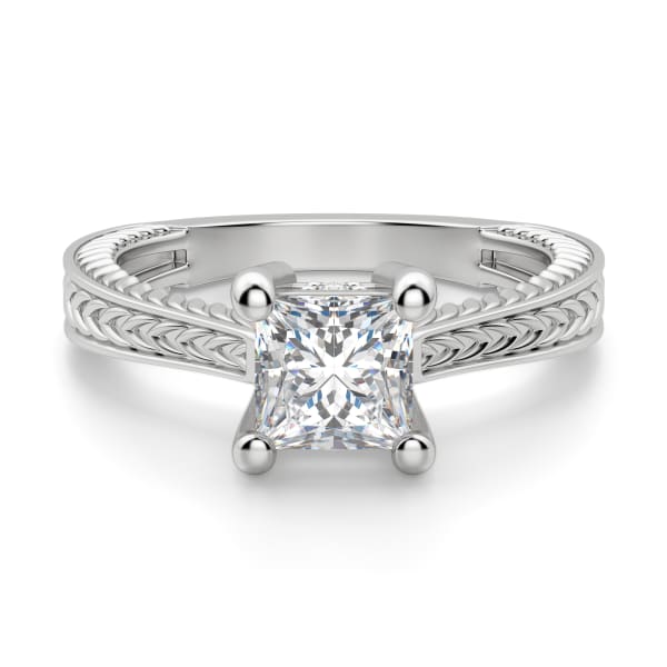 Sage Classic Princess Cut Engagement Ring, Default, 14K White Gold,