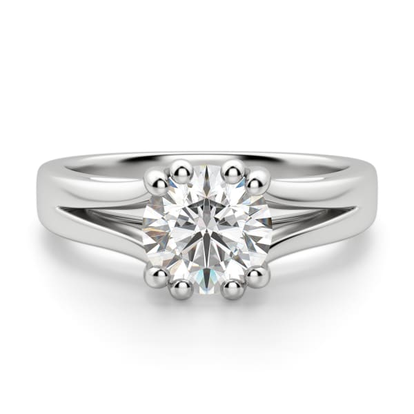 Savannah Round Cut Engagement Ring, Default, 14K White Gold, 