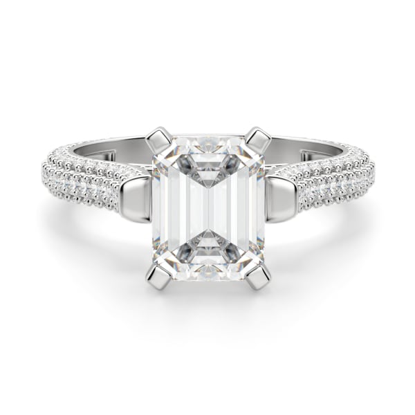 Seine Emerald Cut Engagement Ring, Default, 14K White Gold, 