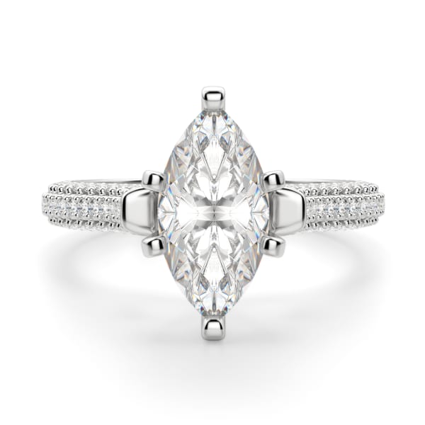 Seine Marquise Cut Engagement Ring, Default, 14K White Gold, 