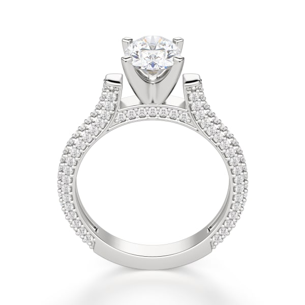 Seine Oval Cut Engagement Ring, Hover, 14K White Gold, 