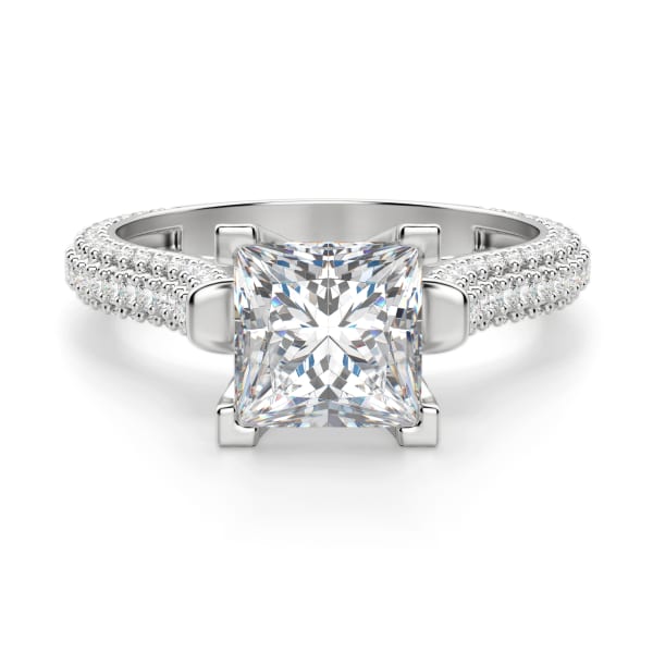 Seine Princess Cut Engagement Ring, Default, 14K White Gold, 