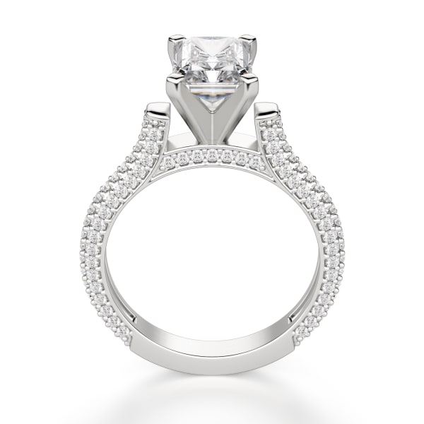 Seine Radiant Cut Engagement Ring, Hover, 14K White Gold, 