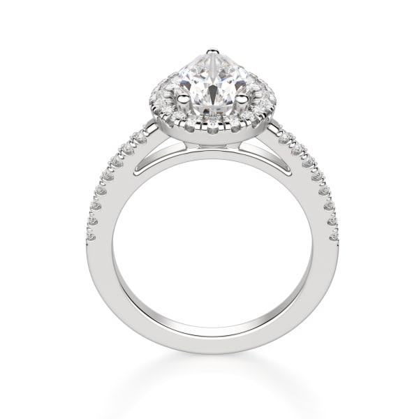 Sicily Pear Cut Engagement Ring, Hover, 14K White Gold, 