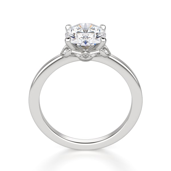 Sonata Oval Cut Engagement Ring, Hover, 14K White Gold, 