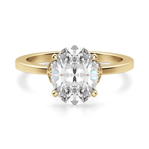 Sonata Oval Cut Engagement Ring, Default, 14K Yellow Gold, 