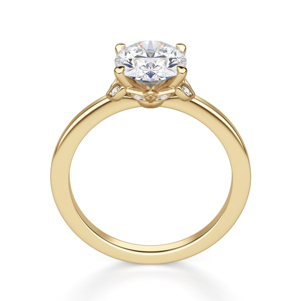 Sonata Oval Cut Engagement Ring, Hover, 14K Yellow Gold, 