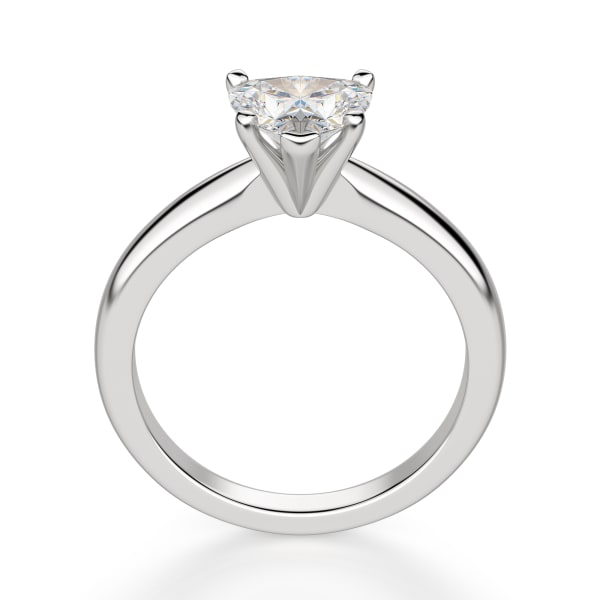 Tapered Classic Heart Cut Solitaire Engagement Ring, Hover, 14K White Gold, Platinum